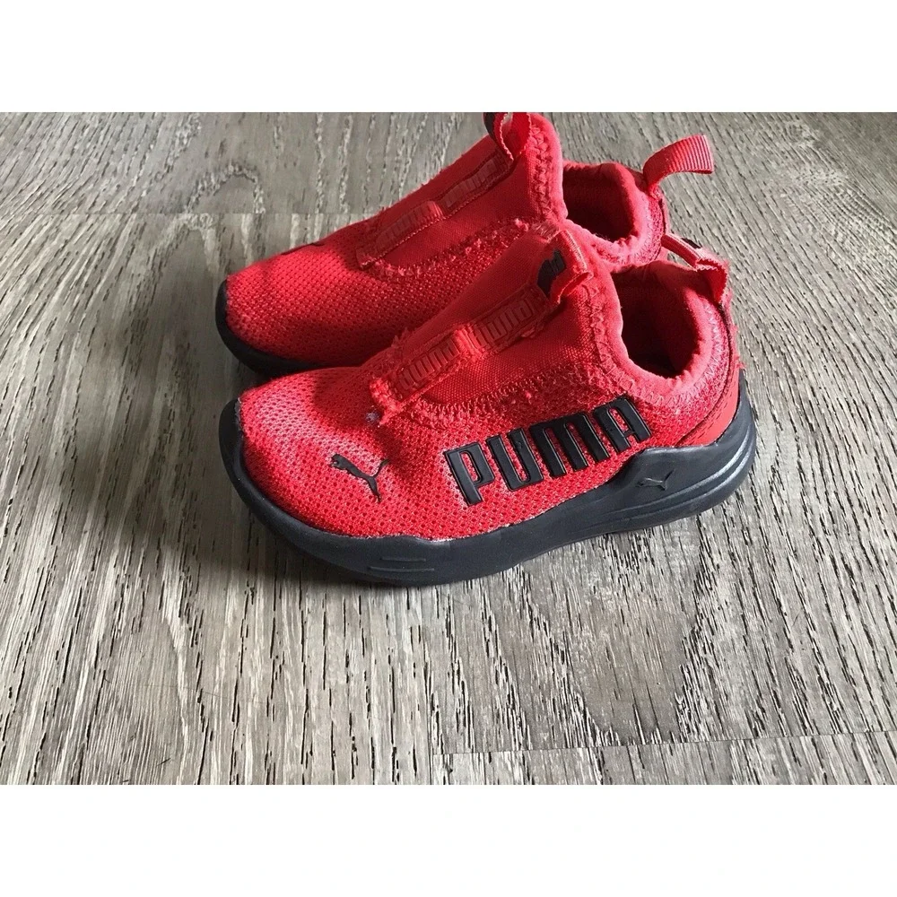Puma Size 6C Red Slip On Toddler Boys Baby Shoes Wired Rapid Sneakers 386548-03